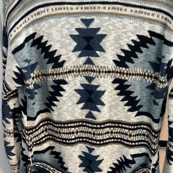 Faherty Southwestern Paloma Cardigan Sweater Duster Ombré Blue - Picture 10 of 15